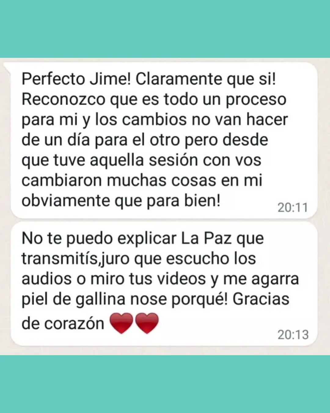 Testimonio Sesión Personalizada